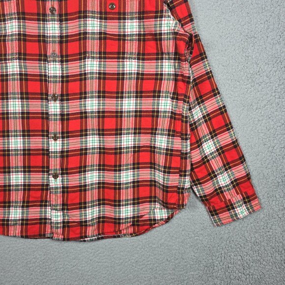 J. Crew Shirt XL Holiday Tartan Plaid Midweight Flannel In Regenerative Cotton - Picture 3 of 12